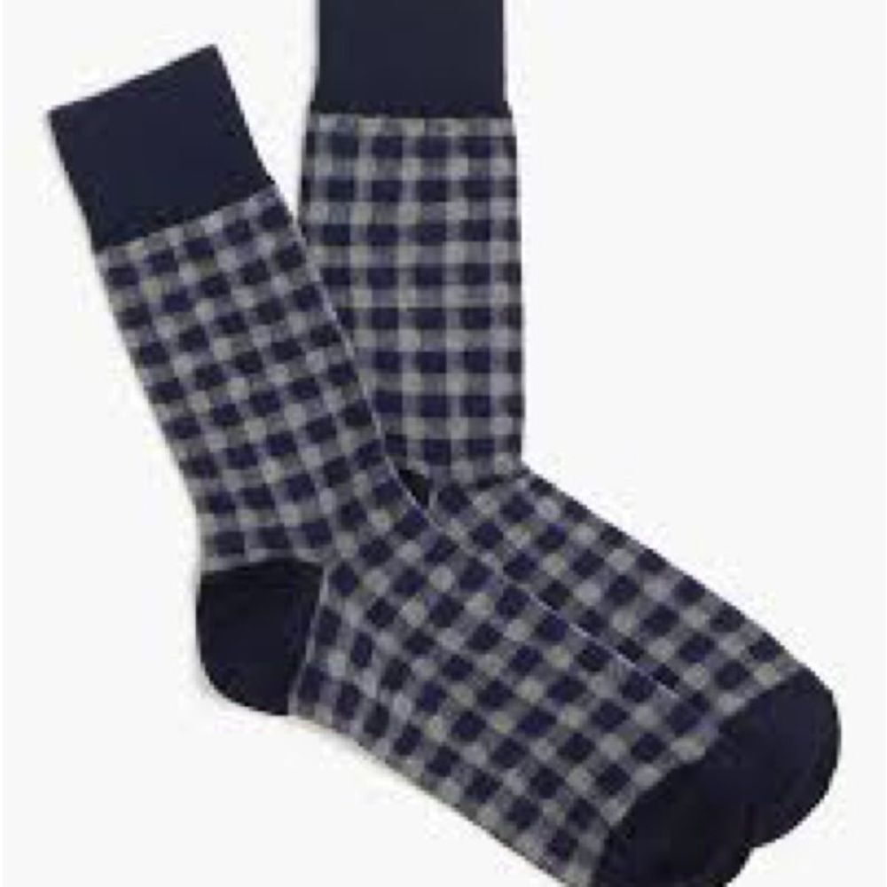 J. Crew Black and Gray Checkered Socks